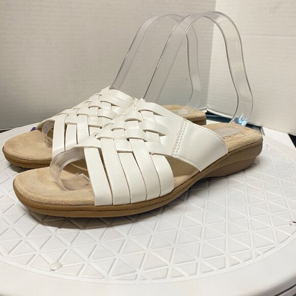 Kim Rogers Jovie Sandals White Womens 8 Ultra Comfort Technology Resort Vacation - Picture 2 of 12